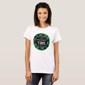 'Het is de mooiste tijd' Kerstgroen T-shirt (Voorkant volledig)