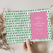 Het is de mooiste tijd Modern Pink & Green Feestdagen Kaart