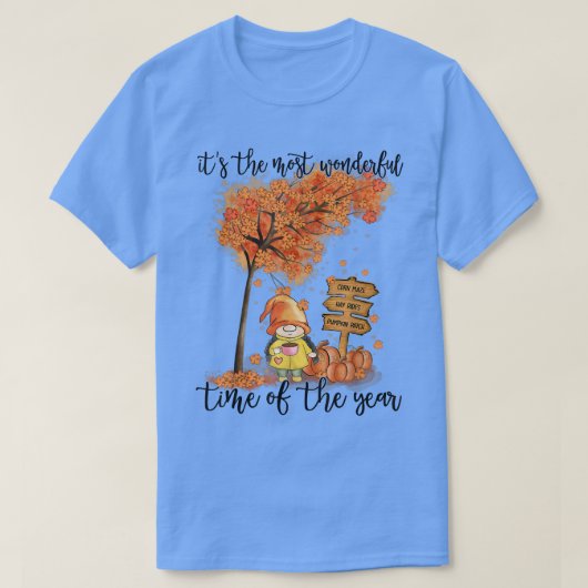 Het is de mooiste tijd van de Herfst van Gnomen T-shirt (Design voorkant)
