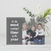 Het is de mooiste tijd van de jaarfoto feestdagenkaart (Staand voorkant)