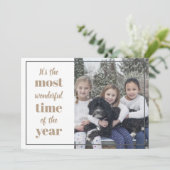 Het is de mooiste tijd van de jaarfoto feestdagenkaart (Staand voorkant)