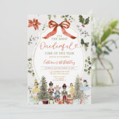 Het is de mooiste tijd van de kerstverjaardag kaart (Staand voorkant)