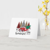 Het is de mooiste tijd van de rode kersttruck kaart (Gele Bloem)