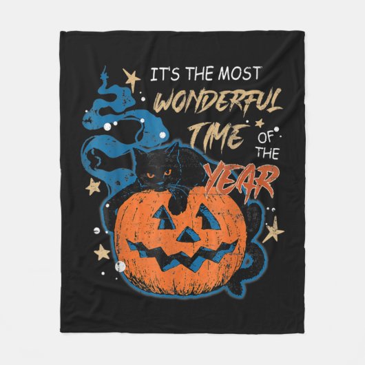 Het is de mooiste tijd van de zwarte kat van het j fleece deken (Voorkant)