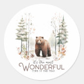 Het is de mooiste tijd van het jaar, Beer Ronde Sticker (Voorkant)