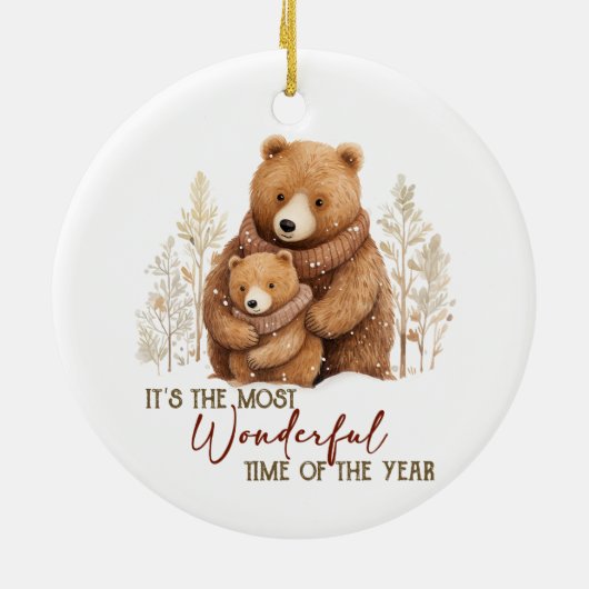 Het is de mooiste tijd van het jaar Beren Keramisch Ornament (Achterkant)