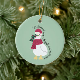 Het is de mooiste tijd van het jaar | Eend Keramisch Ornament
