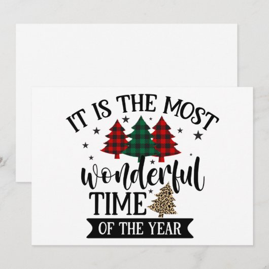 Het is de mooiste tijd van het jaar feestdagenkaart (Voorkant / Achterkant)