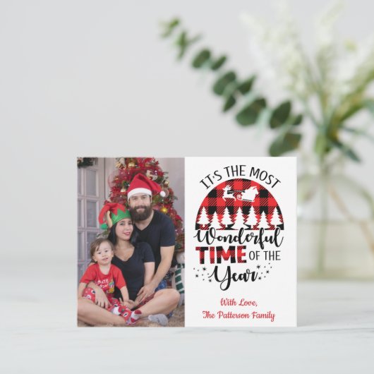 Het is de mooiste tijd van het jaar foto feestdagenkaart (Staand voorkant)