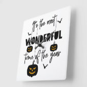 Het is de mooiste tijd van het jaar Halloween Vierkante Klok (Hoek)
