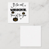 Het is de mooiste tijd van het jaar Halloween Vierkante Visitekaartje (Voorkant / Achterkant)