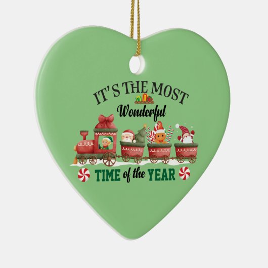 Het is de mooiste tijd van het jaar keramisch ornament (Rechts)