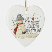 Het is de mooiste tijd van het jaar keramisch ornament (Rechts)