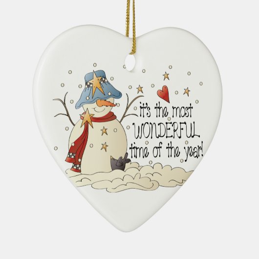 Het is de mooiste tijd van het jaar keramisch ornament (Rechts)