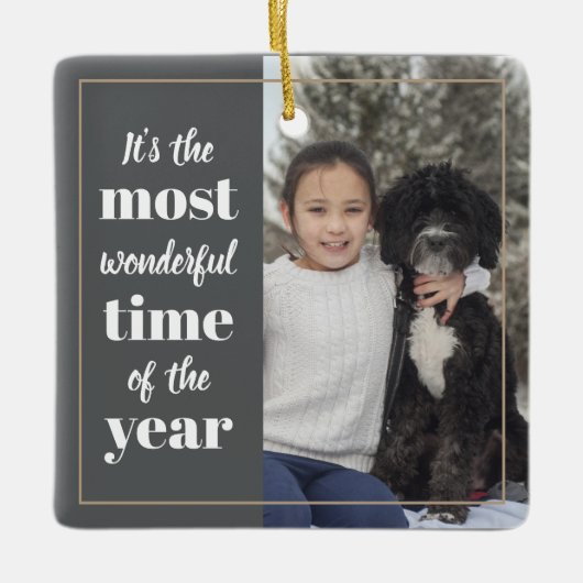 Het is de mooiste tijd van het jaar keramisch ornament (Voorkant)