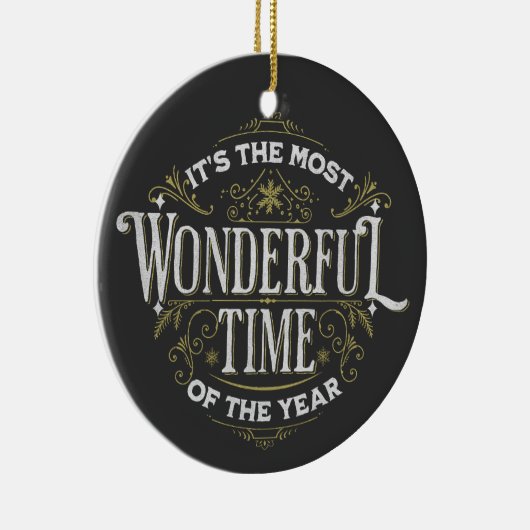 Het is de mooiste tijd van het jaar keramisch ornament (Rechts)