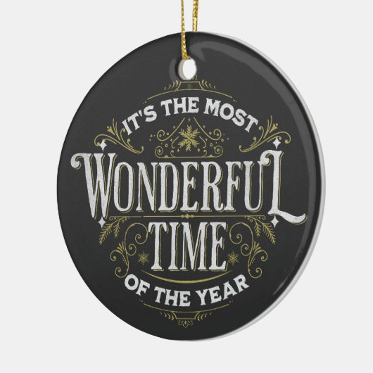 Het is de mooiste tijd van het jaar keramisch ornament (Links)