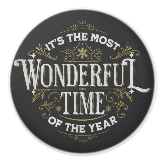 Het is de mooiste tijd van het jaar keramische knop (Voorkant)