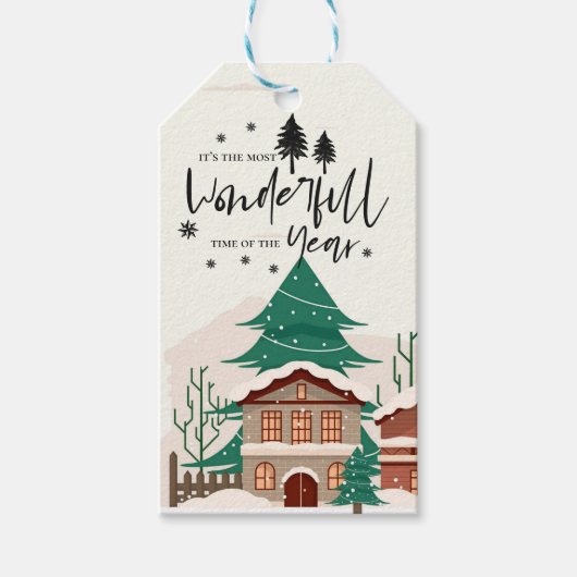 Het is de mooiste tijd van het jaar Kerstmis Cadeaulabel (Voorkant)