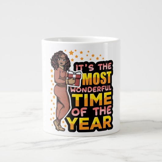 Het is de mooiste tijd van het jaar Kerstmis Grote Koffiekop (Voorkant)