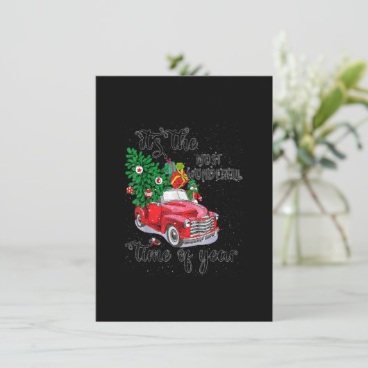 Het is de mooiste tijd van het jaar kerstmis kaart (Staand voorkant)