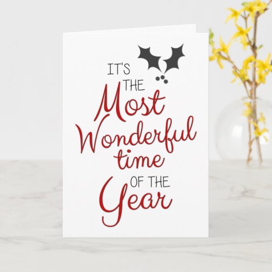 Het is de mooiste tijd van het jaar Kerstmis Kaart (Gele Bloem)