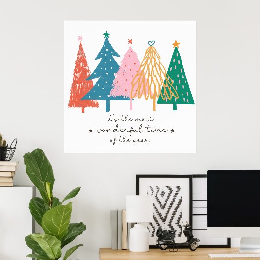 Het is de mooiste tijd van het jaar Kerstmis Poster (Thuiskantoor)
