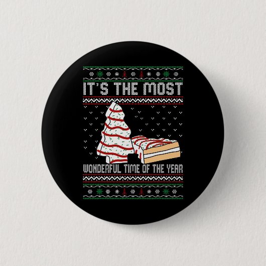 Het is de mooiste tijd van het jaar kerstmis ronde button 5,7 cm (Voorkant)