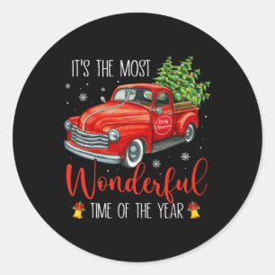 Het is de mooiste tijd van het jaar kerstmis ronde sticker