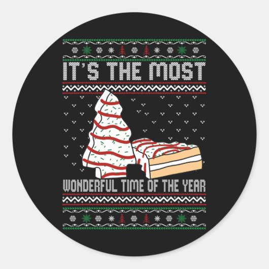 Het is de mooiste tijd van het jaar kerstmis ronde sticker (Voorkant)