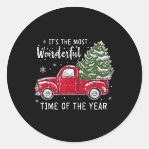 Het is de mooiste tijd van het jaar kerstmis ronde sticker