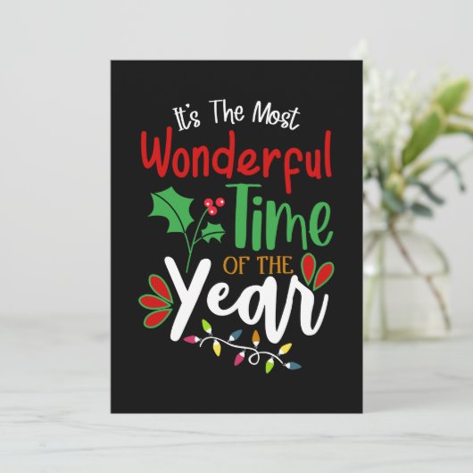 Het is de mooiste tijd van het jaar kerstmis save the date (Staand voorkant)