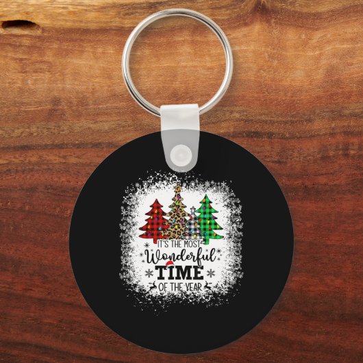 Het is de mooiste tijd van het jaar Kerstmis Sleutelhanger (Voorkant)