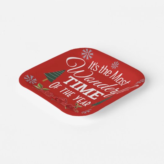 Het is de mooiste tijd van het Jaar Papieren Bordje (Gebogen)