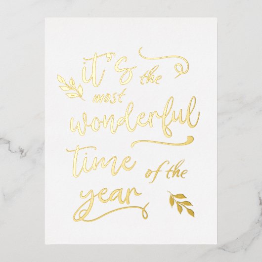 Het is de mooiste tijd van het jaar, simpel folie feestdagen briefkaart (Voorkant)