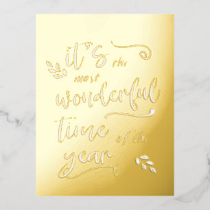 Het is de mooiste tijd van het jaar, simpel folie feestdagen briefkaart