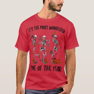 Het is de mooiste tijd van het jaar skelet t-shirt