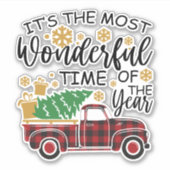 Het is de mooiste tijd van het jaar sticker (Voorkant)