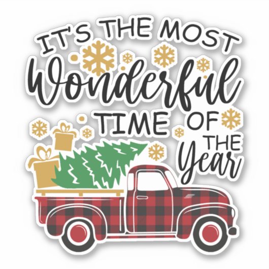 Het is de mooiste tijd van het jaar sticker (Voorkant)