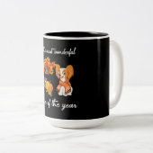 Het is de mooiste tijd van het jaar tweekleurige koffiemok (Voorkant rechts)