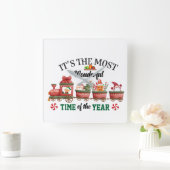 Het is de mooiste tijd van het jaar vierkante klok (Huis)