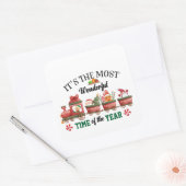 Het is de mooiste tijd van het jaar vierkante sticker (Envelop)