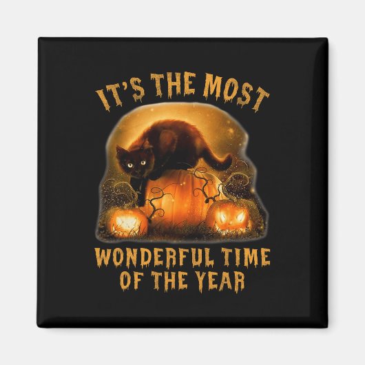 Het is de mooiste tijd van het jaar zwarte kat magneet (Voorkant)