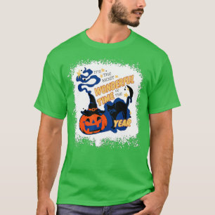 Het is de mooiste tijd van het jaar zwarte kat t-shirt