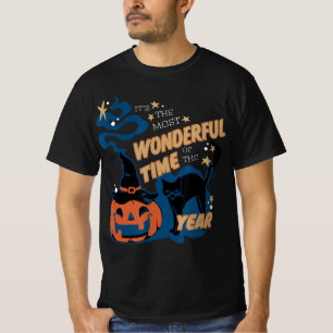 Het is de mooiste tijd van het jaar zwarte kat t-shirt