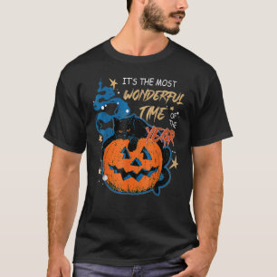 Het is de mooiste tijd van het jaar zwarte kat t-shirt