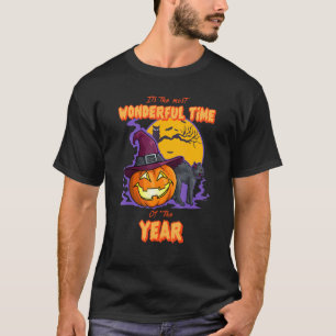 Het is de mooiste tijd van het jaar zwarte kat t-shirt
