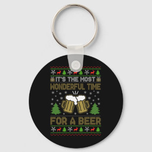 Het is de mooiste tijd voor een bier Santa Ugly Sleutelhanger
