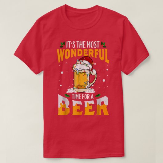 Het is de mooiste tijd voor een bierkerst. t-shirt (Design voorkant)