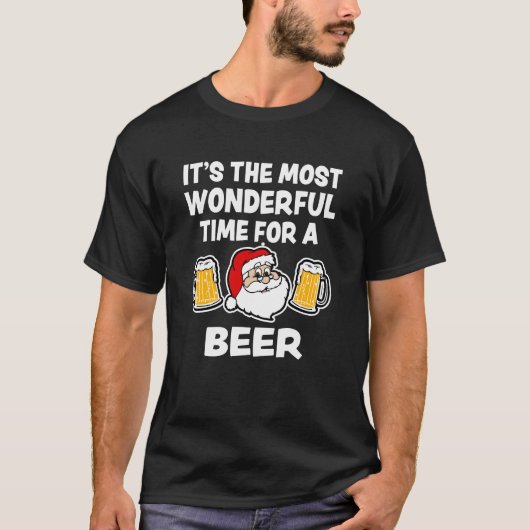 Het is de mooiste tijd voor een bierkerst t-shirt (Voorkant)